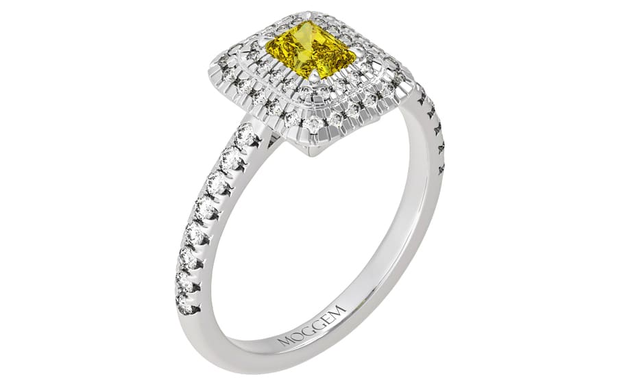 Помолвочное кольцо «L52» с жёлтым бриллиантом