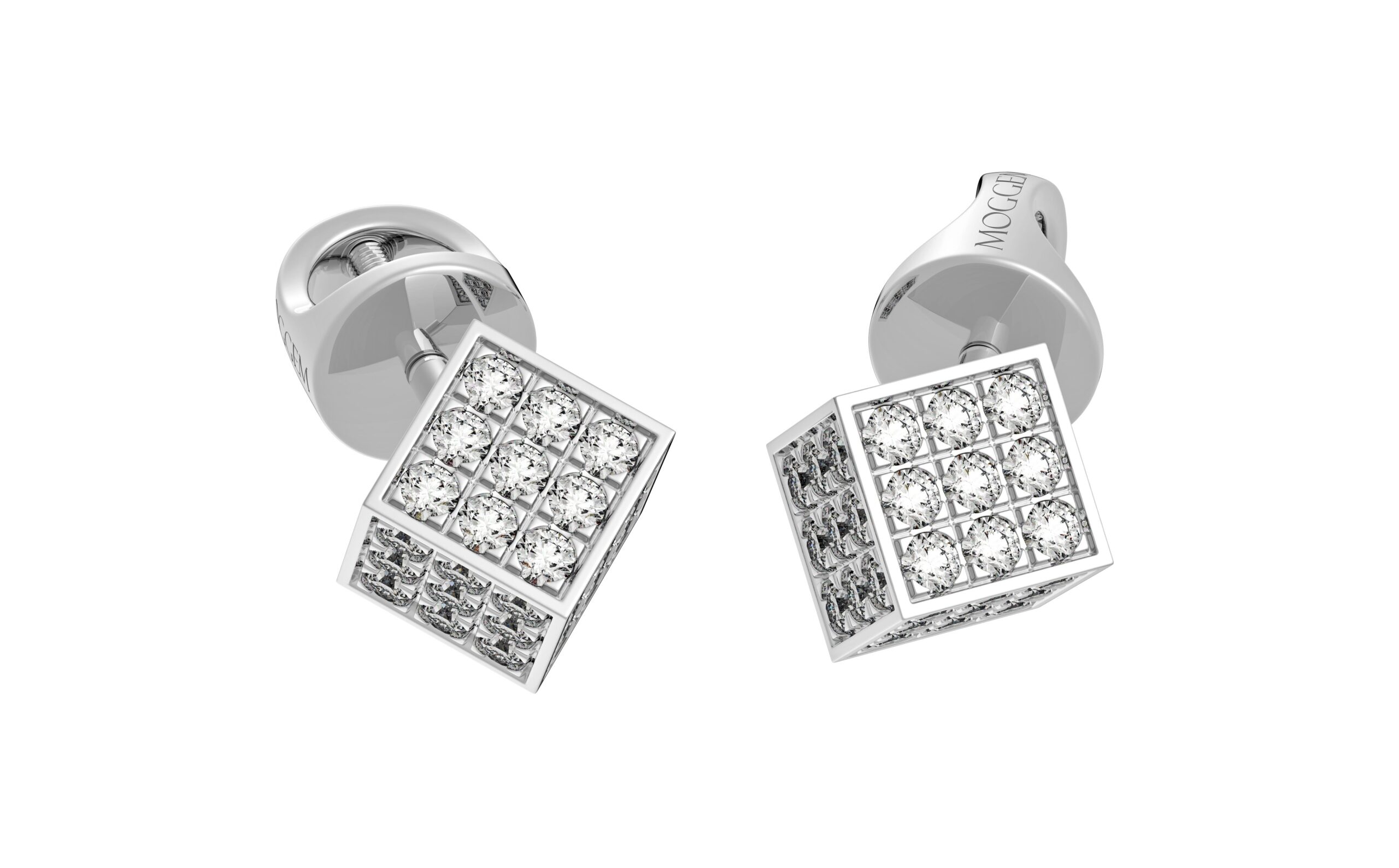 Пуссеты куб (2) Серьги с бриллиантами «RR21» — изображение 1